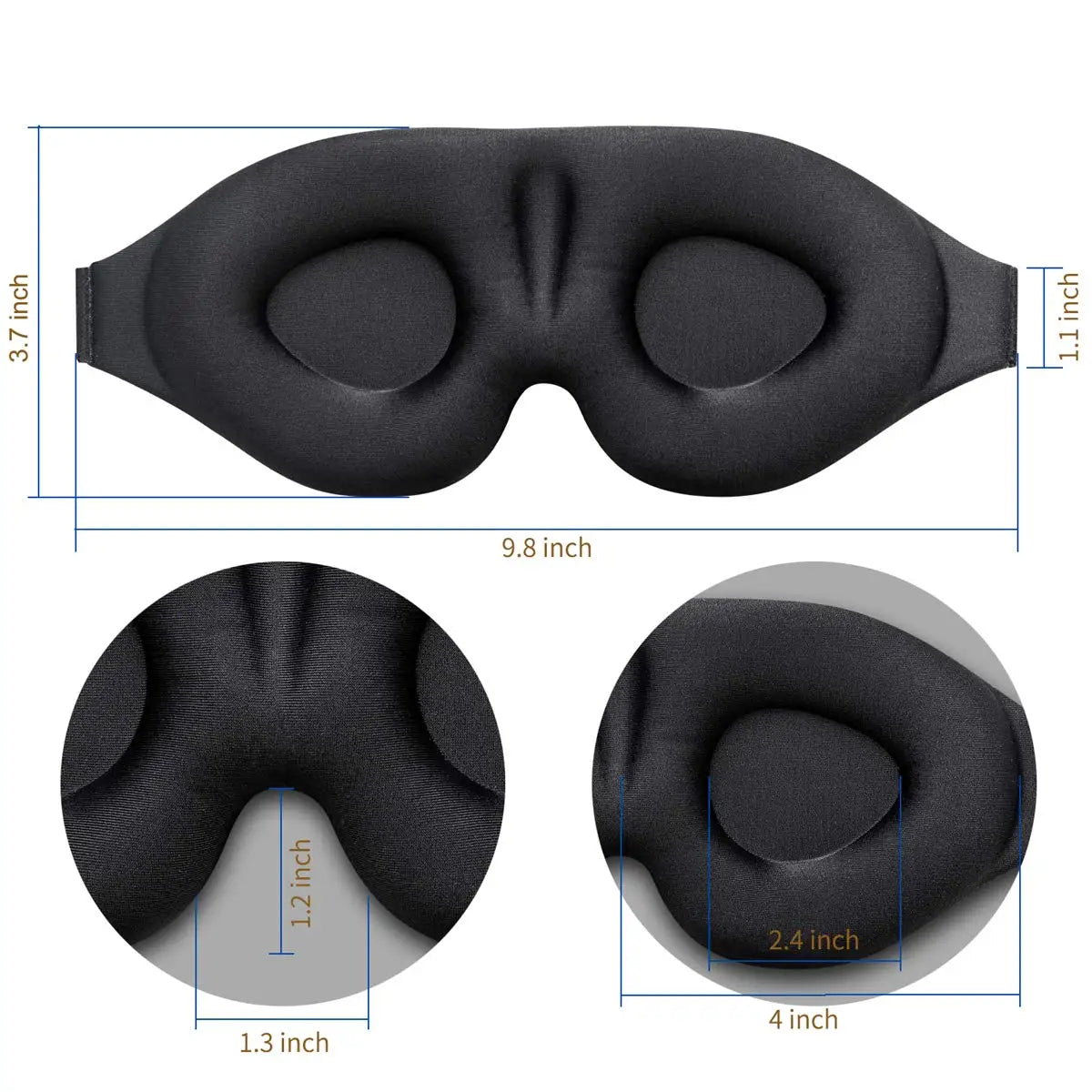 3D Contoured Sleep Eye Mask – Light-Blocking, Pressure-Free & Breathable for Deep Rest