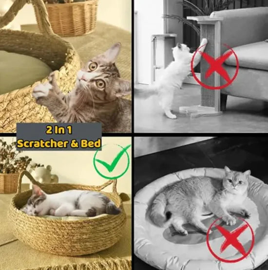 Handwoven Natural Pet House – Cozy Eco-Friendly Cat Bed