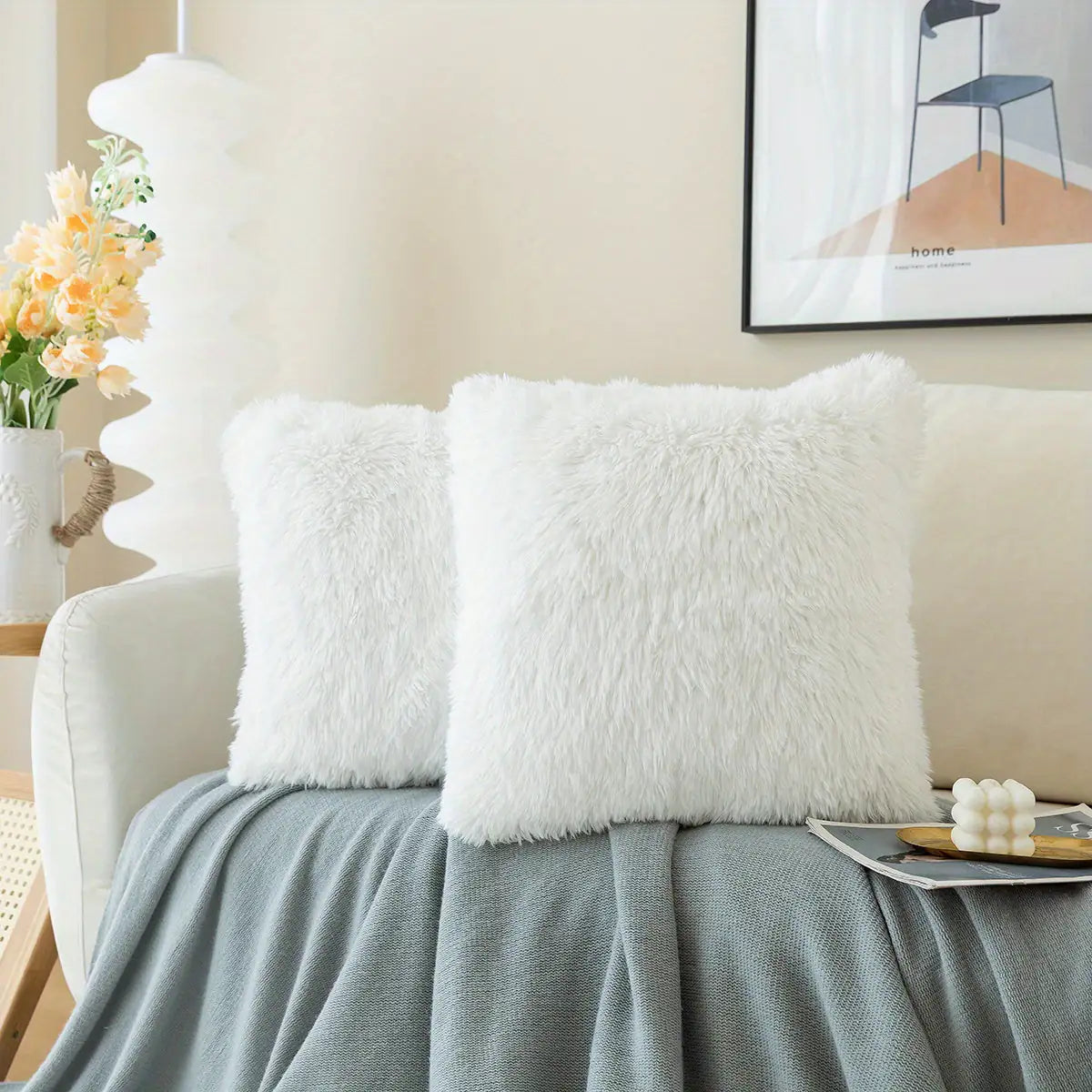 Luxurious Faux Fur Throw Pillow Covers – Ultra-Soft, Elegant Decorative Cushion Case