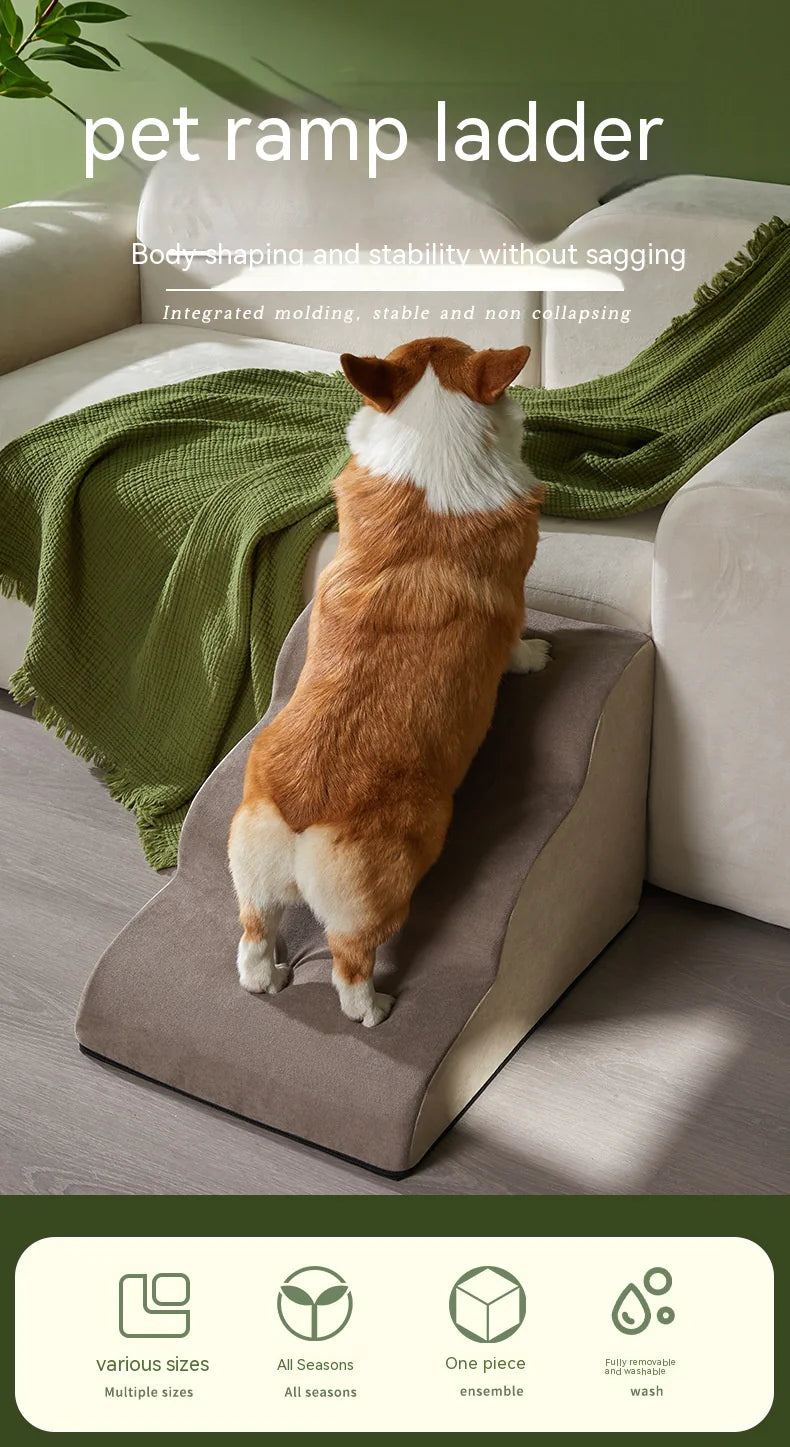 Pet Dog Ramp Stairs – Soft Foldable Slope Ladder for Beds & Couches