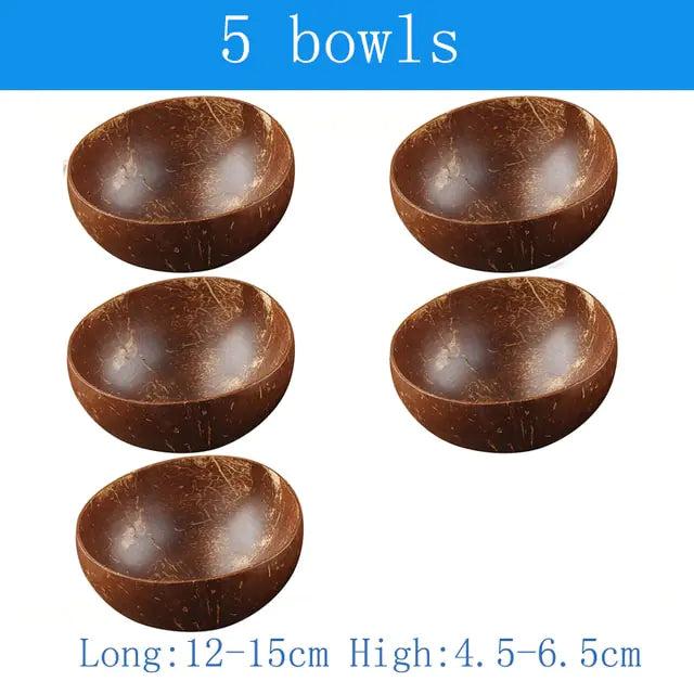 Eco-Chic Natural Coconut Bowl & Spoon Tableware Set | Sustainable Dining Elegance