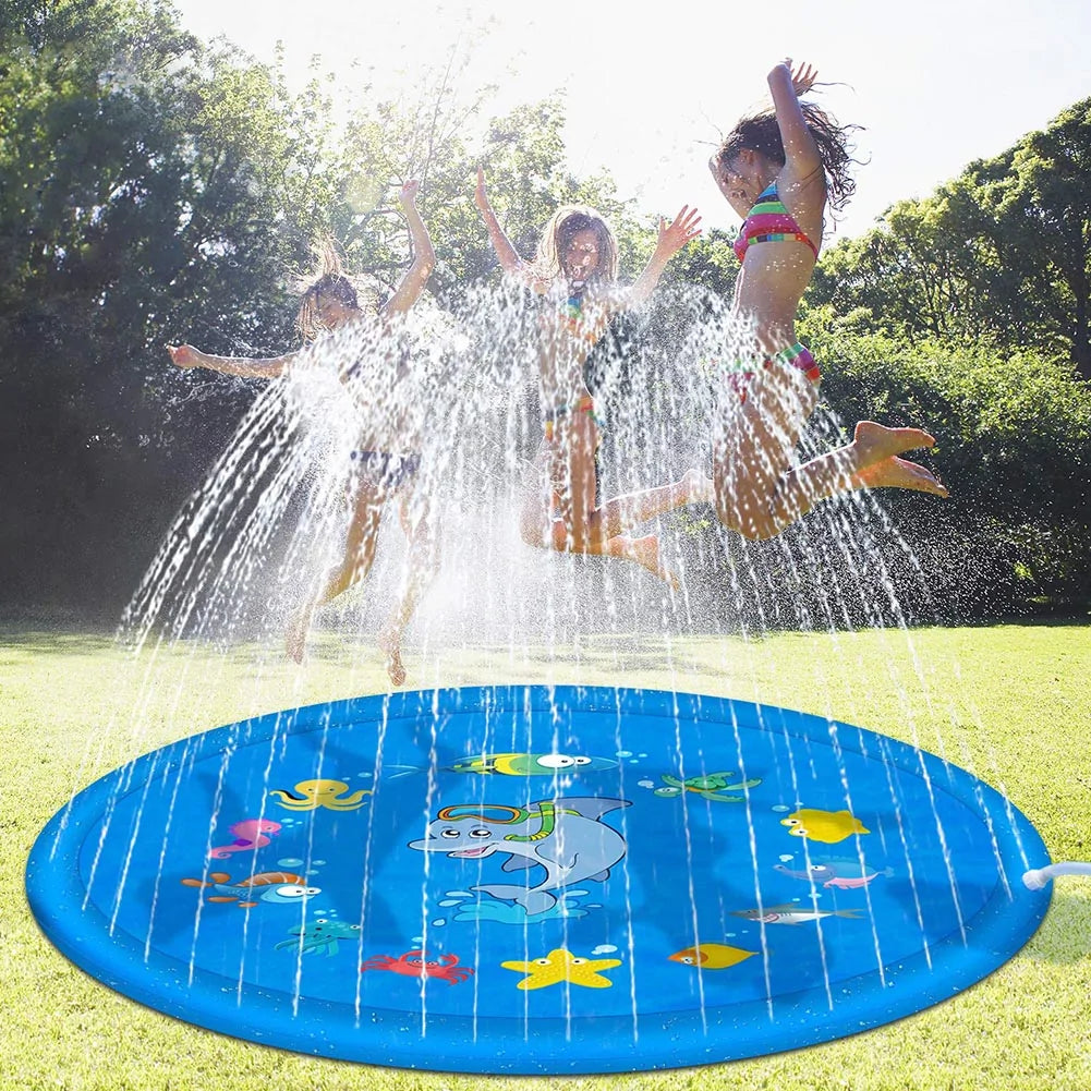 Outdoor Inflatable Sprinkler Play Mat for Kids – Sea Animal Splash Pad
