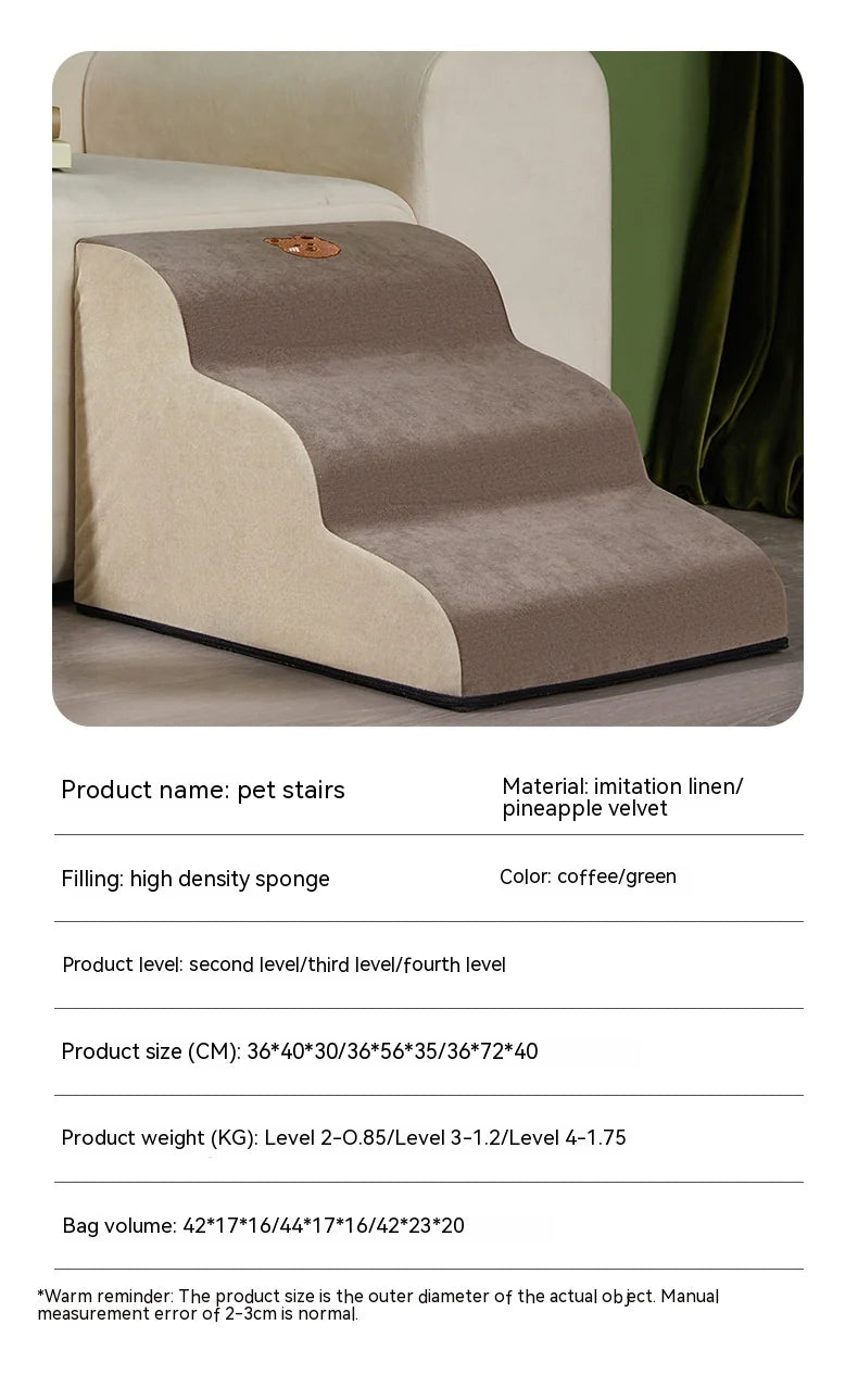 Pet Dog Ramp Stairs – Soft Foldable Slope Ladder for Beds & Couches