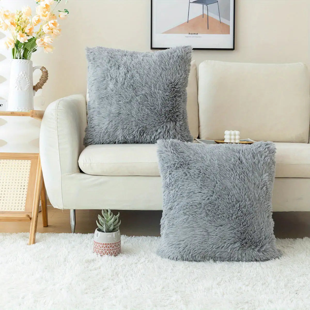 Luxurious Faux Fur Throw Pillow Covers – Ultra-Soft, Elegant Decorative Cushion Case