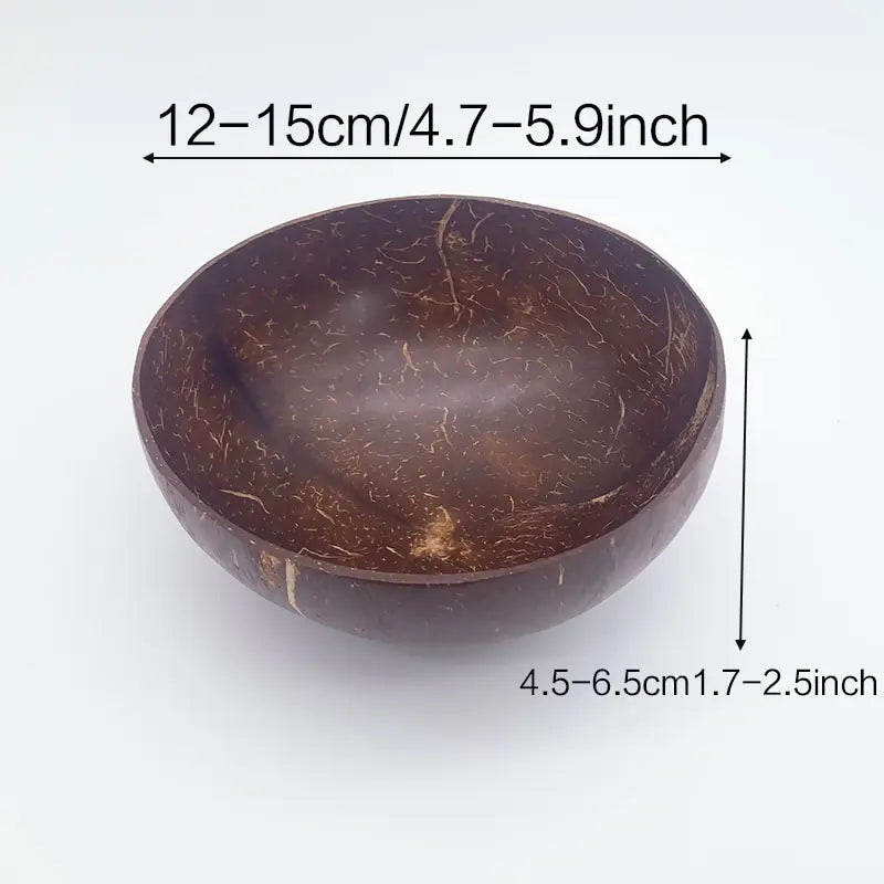 Eco-Chic Natural Coconut Bowl & Spoon Tableware Set | Sustainable Dining Elegance