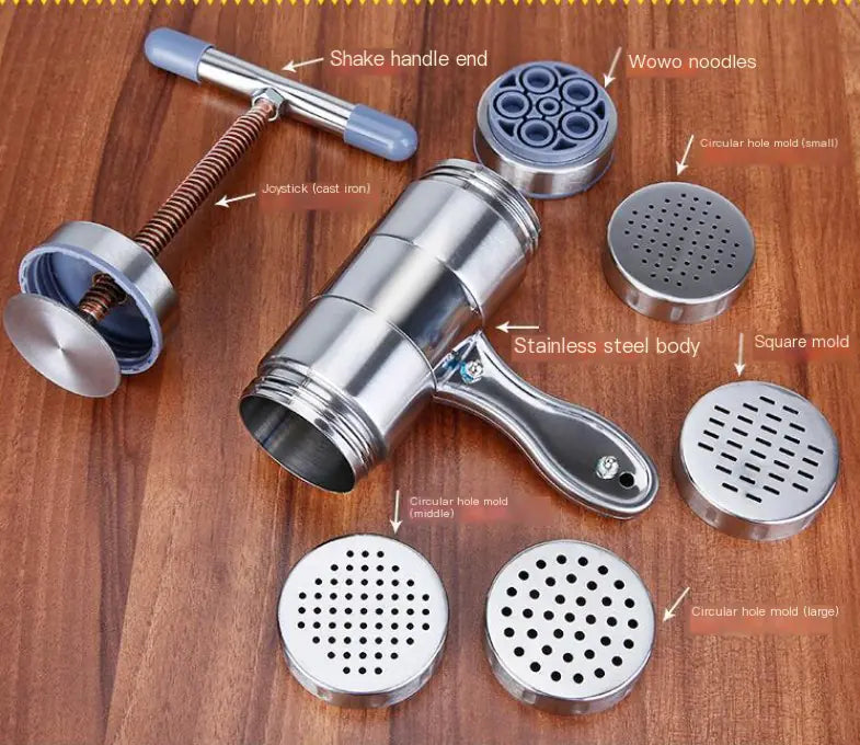 Manual Stainless Steel Noodle Maker – Compact Pasta Machine for Homemade Noodles