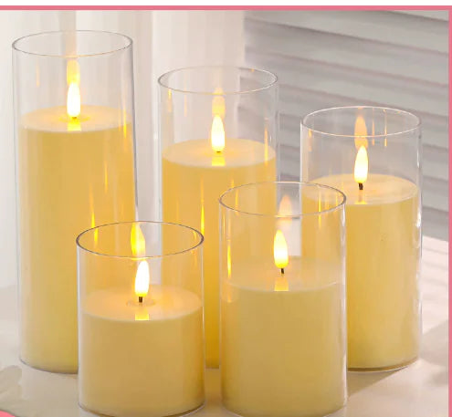 USB Rechargeable LED Pillar Candles – Flameless Flickering Light with Remote & Timer