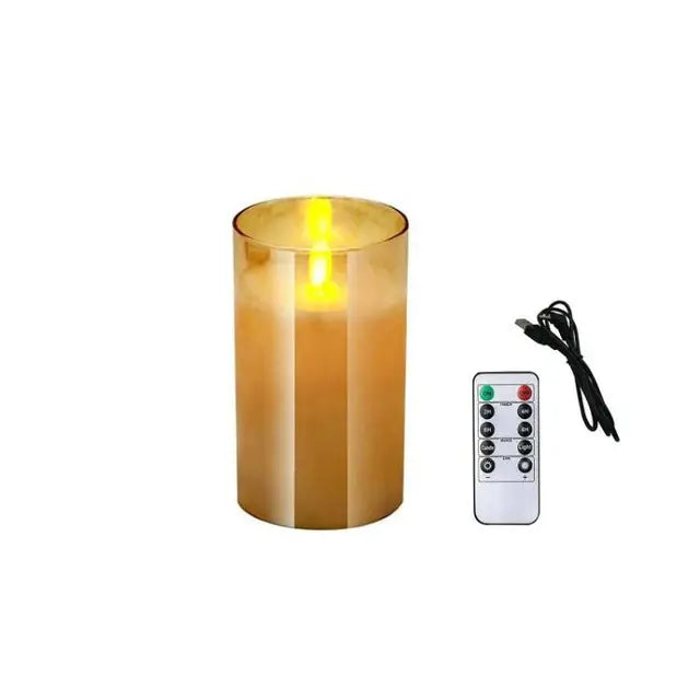 USB Rechargeable LED Pillar Candles – Flameless Flickering Light with Remote & Timer