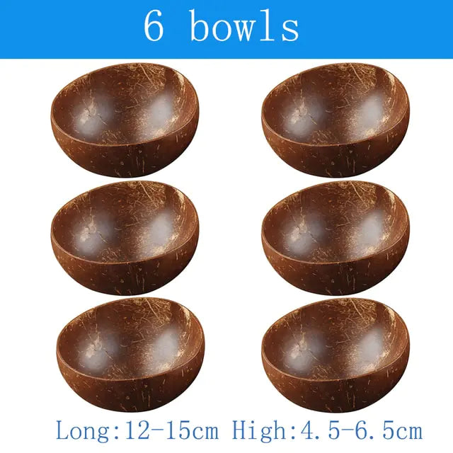 Eco-Chic Natural Coconut Bowl & Spoon Tableware Set | Sustainable Dining Elegance