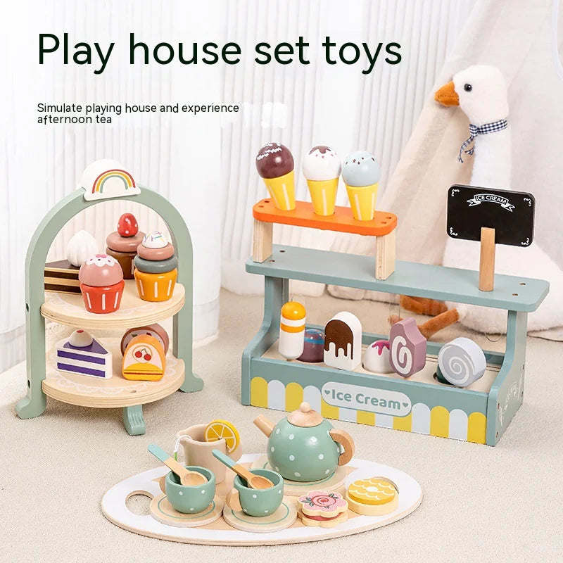 Wooden Pretend Tea Party Playset for Kids – Imaginative Role Play Set