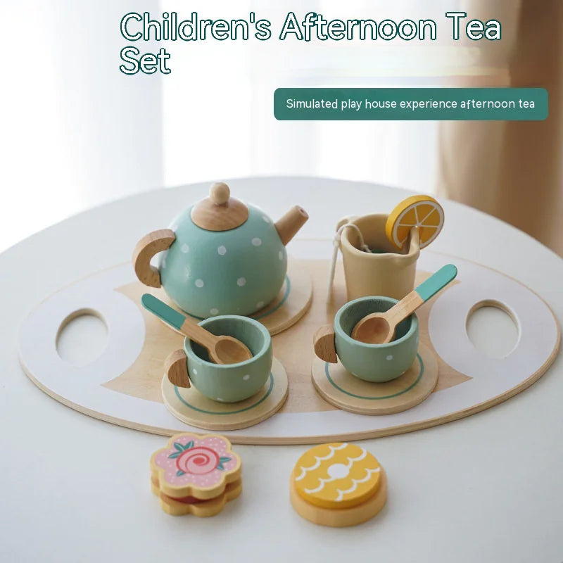 Wooden Pretend Tea Party Playset for Kids – Imaginative Role Play Set
