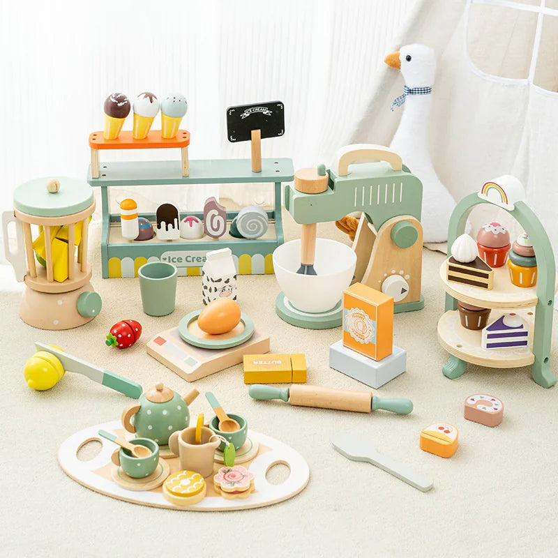Wooden Pretend Tea Party Playset for Kids – Imaginative Role Play Set