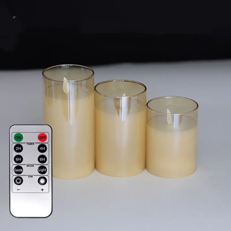 USB Rechargeable LED Pillar Candles – Flameless Flickering Light with Remote & Timer