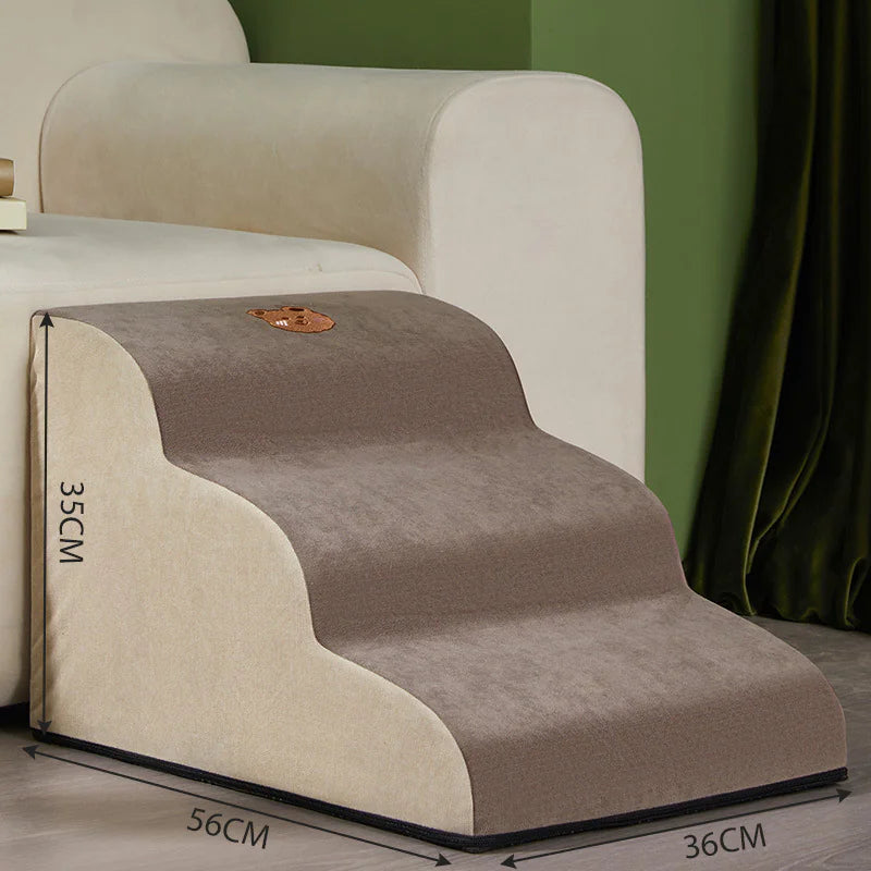 Pet Dog Ramp Stairs – Soft Foldable Slope Ladder for Beds & Couches