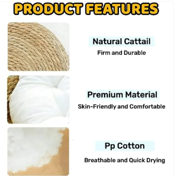 Handwoven Natural Pet House – Cozy Eco-Friendly Cat Bed
