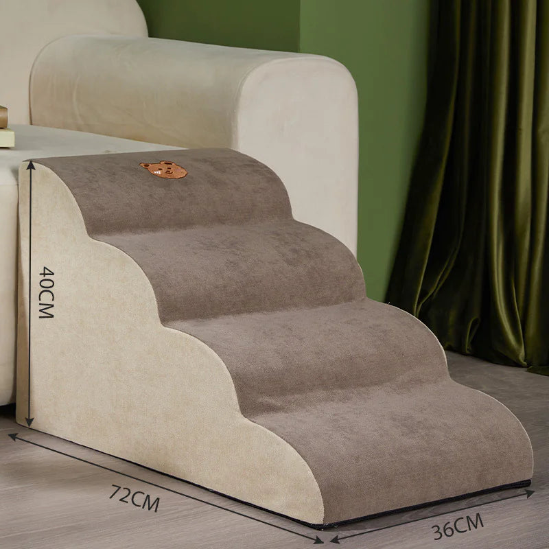 Pet Dog Ramp Stairs – Soft Foldable Slope Ladder for Beds & Couches