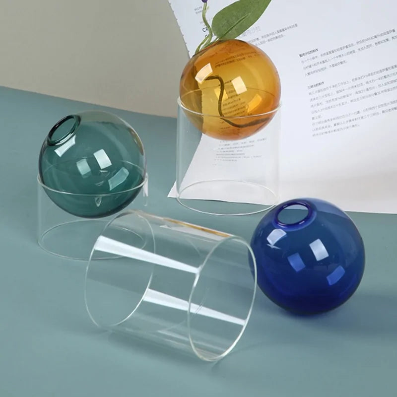 Minimalist Hydroponic Glass Vase – Soil-Free Plant Display for Modern Home Decor