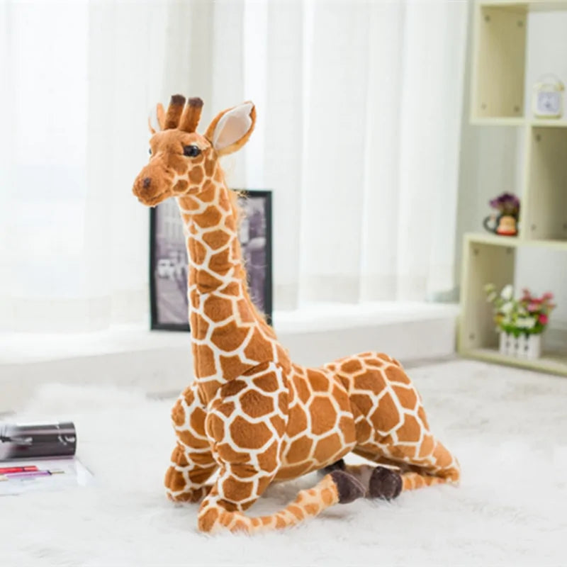 Huge Realistic Giraffe Plush Toy – Extra-Large Stuffed Animal for Kids & Home Decor