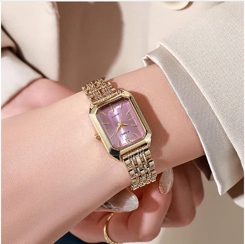 Women's Minimalist Square Dial Watch – Steel Strap Elegant Fashion Timepiece