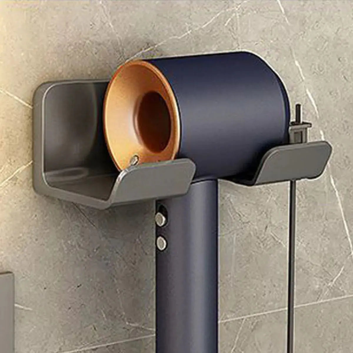 Elegant Wall-Mounted Hair Dryer Holder – Minimalist Bathroom Storage Rack