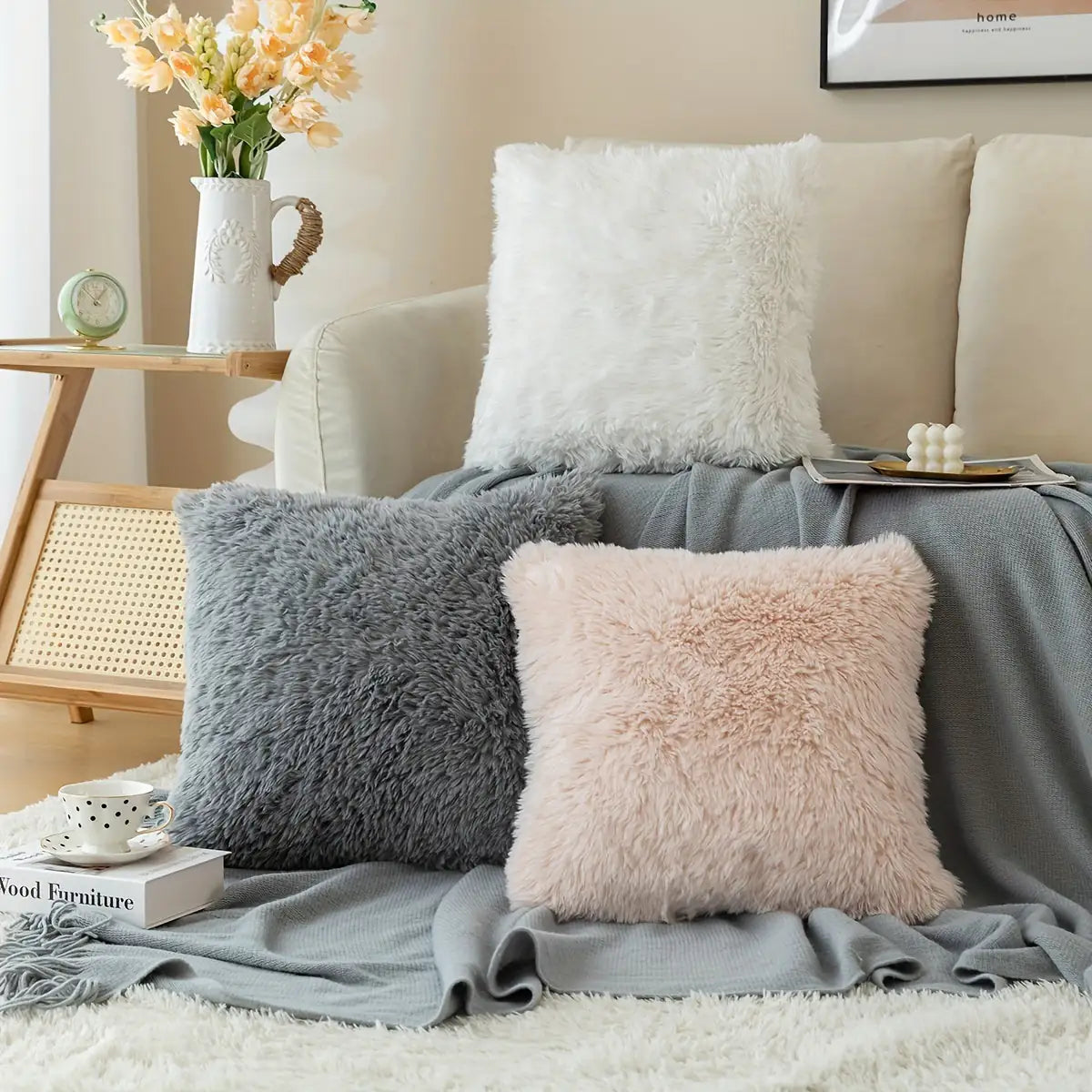 Luxurious Faux Fur Throw Pillow Covers – Ultra-Soft, Elegant Decorative Cushion Case