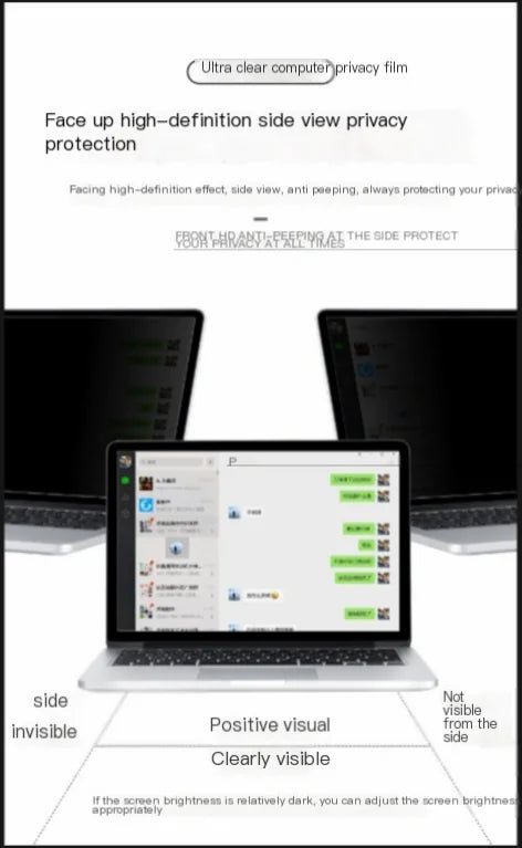 Anti-Spy Laptop Privacy Screen – Matte Waterproof Display Protector