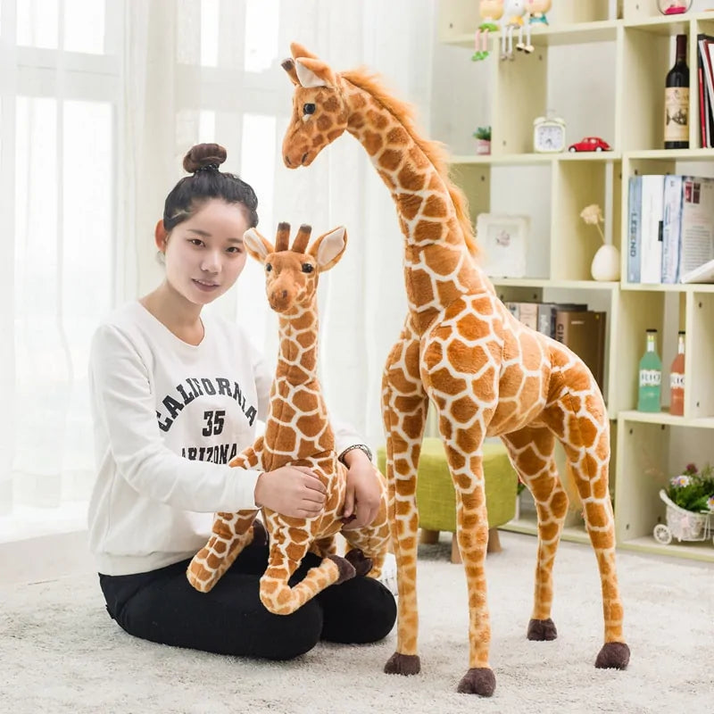 Huge Realistic Giraffe Plush Toy – Extra-Large Stuffed Animal for Kids & Home Decor