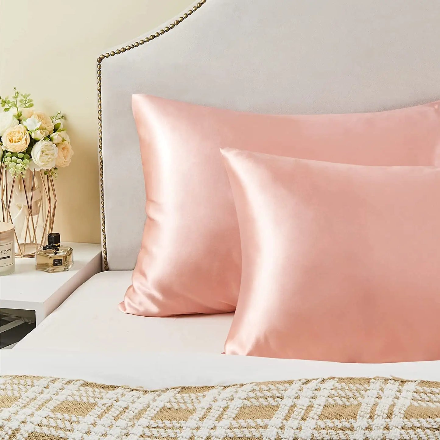 Luxury Satin Silk Pillowcases (Set of 2) for Hair & Skin – Anti-Frizz, Anti-Wrinkle