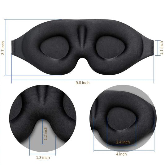 3D Contoured Sleep Eye Mask – Light-Blocking, Pressure-Free & Breathable for Deep Rest