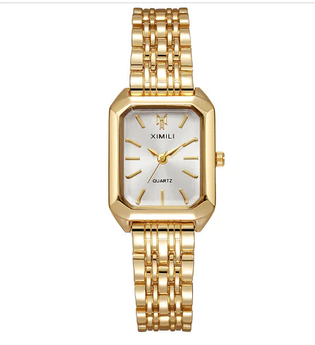 Women's Minimalist Square Dial Watch – Steel Strap Elegant Fashion Timepiece