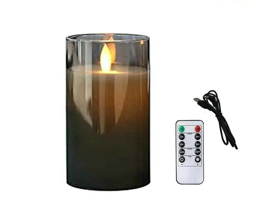 USB Rechargeable LED Pillar Candles – Flameless Flickering Light with Remote & Timer