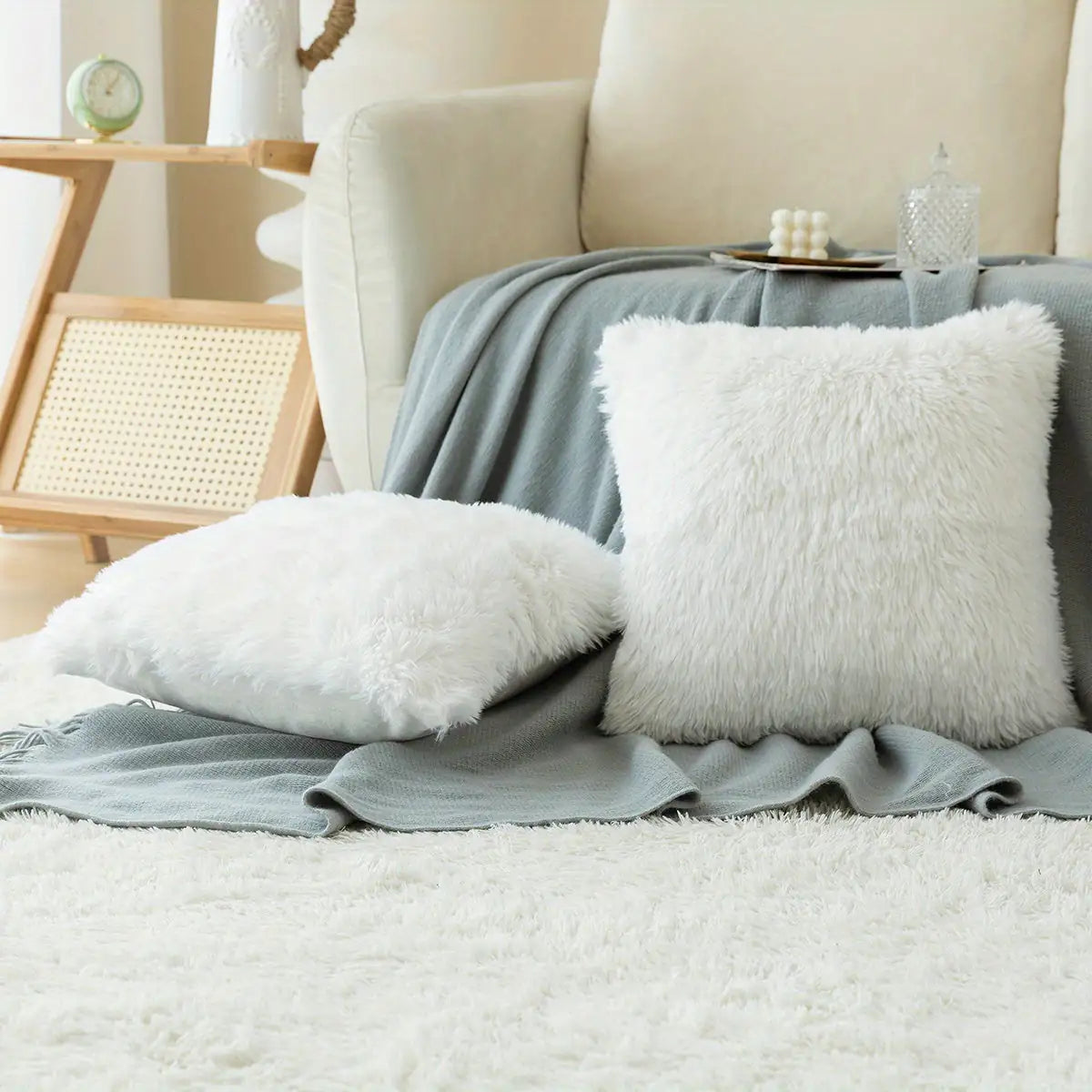 Luxurious Faux Fur Throw Pillow Covers – Ultra-Soft, Elegant Decorative Cushion Case