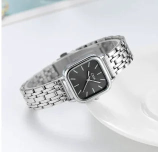 Women's Minimalist Square Dial Watch – Steel Strap Elegant Fashion Timepiece