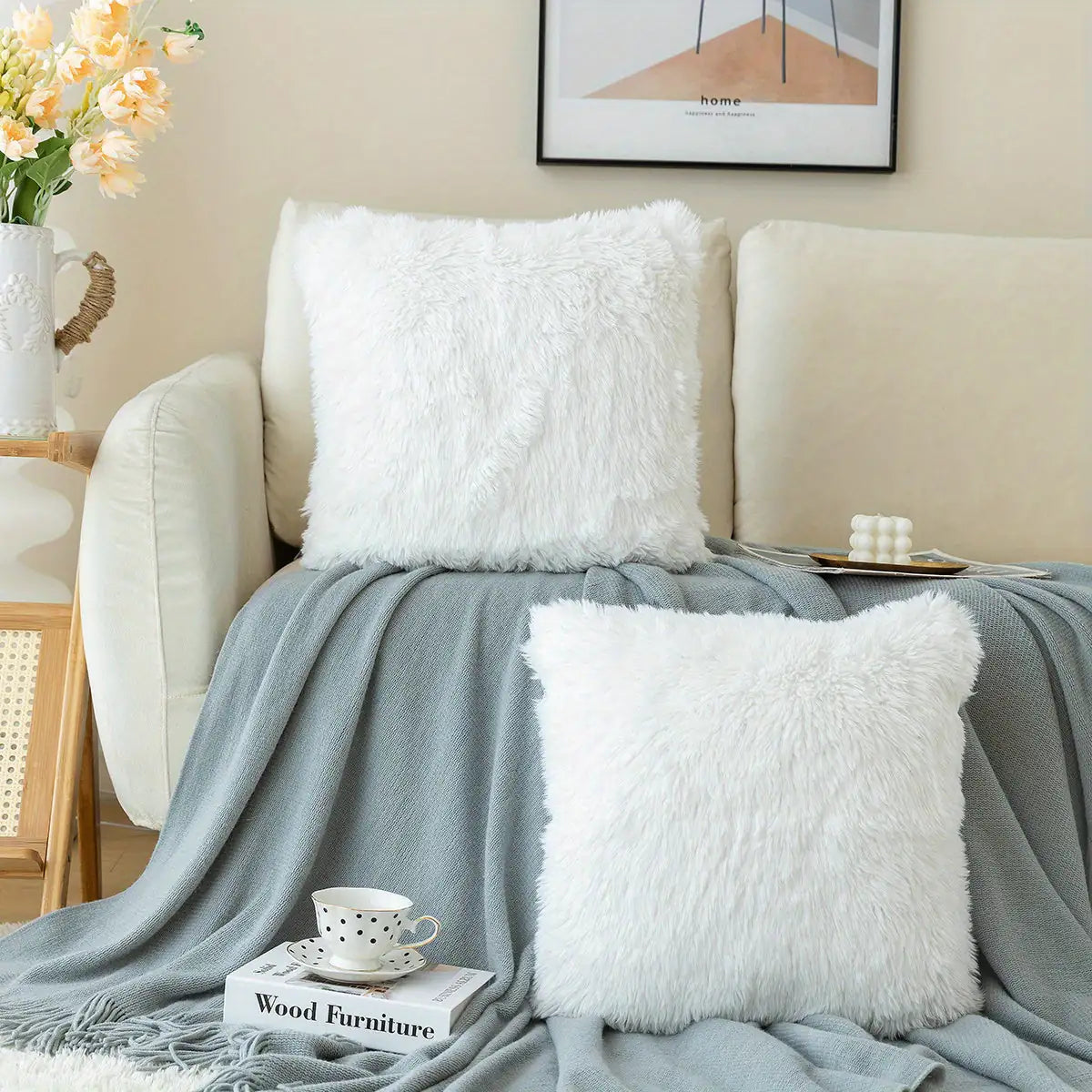 Luxurious Faux Fur Throw Pillow Covers – Ultra-Soft, Elegant Decorative Cushion Case