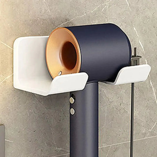 Elegant Wall-Mounted Hair Dryer Holder – Minimalist Bathroom Storage Rack