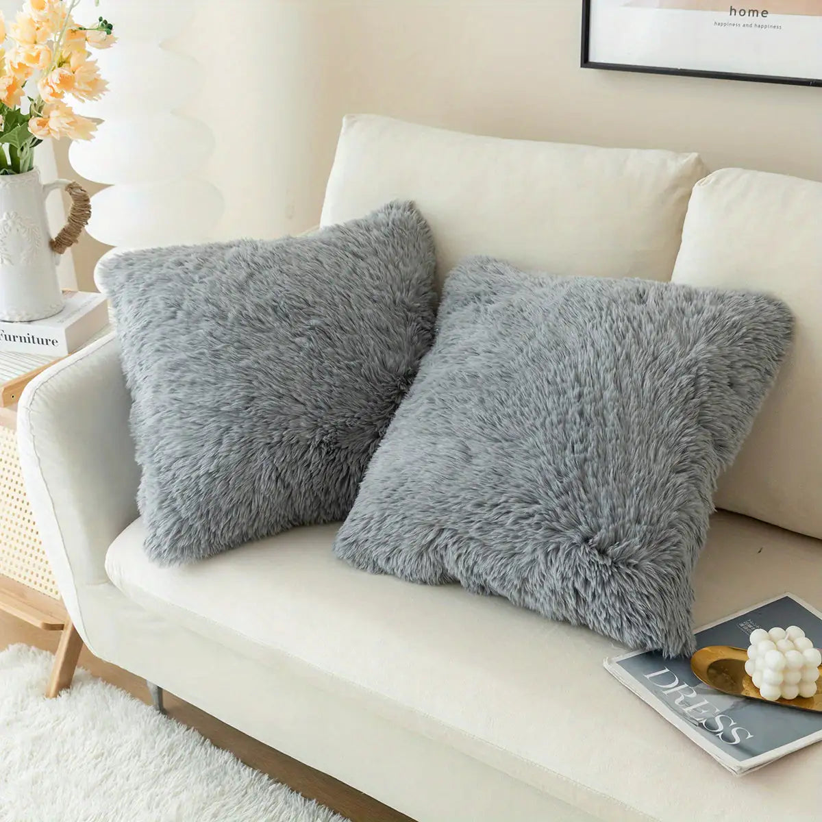 Luxurious Faux Fur Throw Pillow Covers – Ultra-Soft, Elegant Decorative Cushion Case