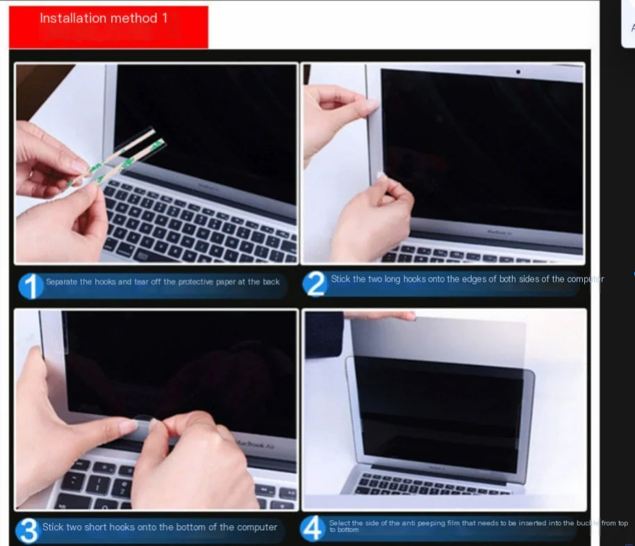 Anti-Spy Laptop Privacy Screen – Matte Waterproof Display Protector
