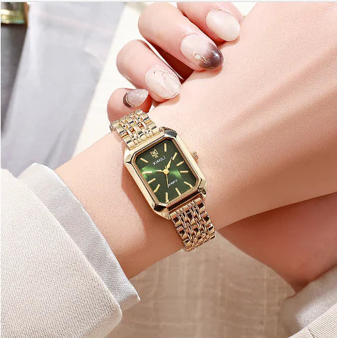 Women's Minimalist Square Dial Watch – Steel Strap Elegant Fashion Timepiece
